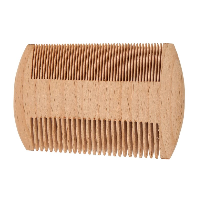 Lice Comb, Wooden Beard Comb, Professional Portable Double Sided Fine