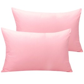NTBAY Microfiber Toddler Pillowcases with Envelope Closure, 2 Pack 100% Brushed Microfiber Super Soft Travel Kids Nursery Pillow Cases, 14"x20" Fits Pillows Sized 12"x16" 13"x18" 14"x19", Pink