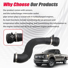 Priprilod Turbo Intercooler Outlet Tube Hose Compatible With Ford F-250 F-350 Super Duty 6.7L 2017-2019 Power Stroke Engine #HC3Z-6F073-B HC3Z-6F073-A