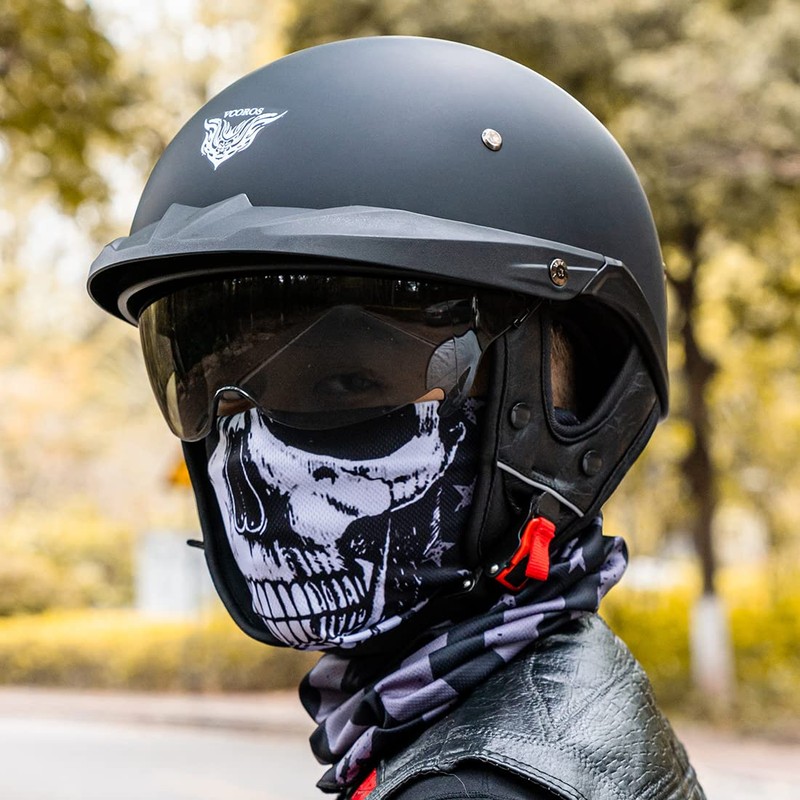 Half Helmets Motorcycle VHF04 Open Face Sun Visor Quick Release