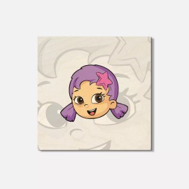 Unbranded Bubble Guppies Cartoon Oona Face 4'' X 4'' Square Wooden Coaster