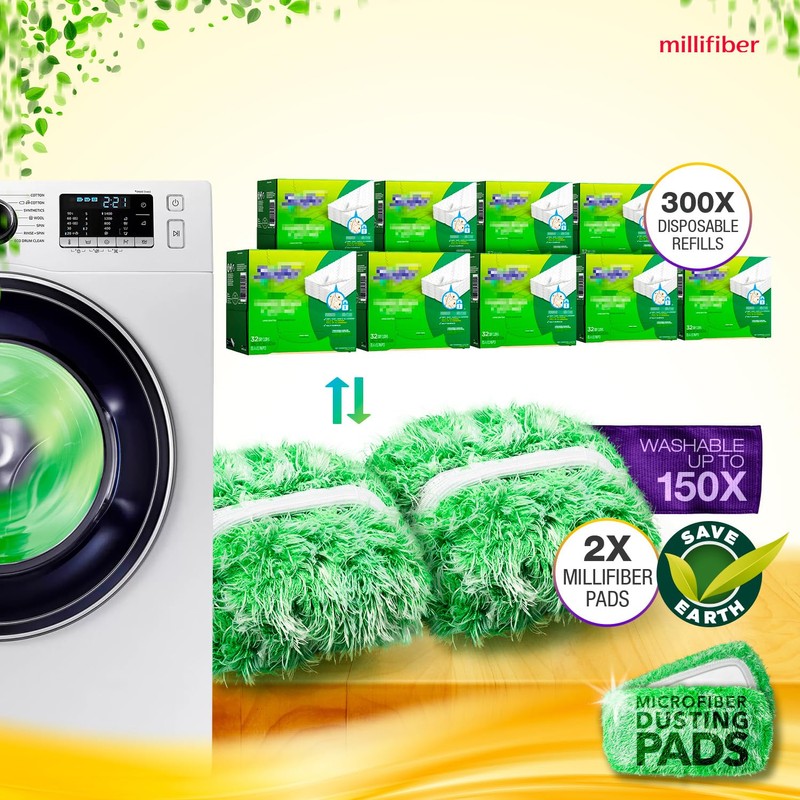 Millifiber Heavy Duty Duster Refills for Swiffer Sweeper Mop (2