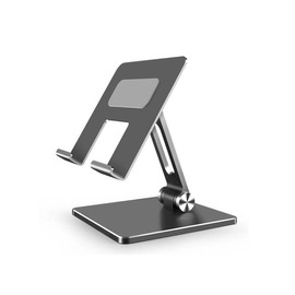 Tablet Stand Multi Angle Adjustment Folding Stable Aluminum Alloy Tablets Holder for Home Office Travelling MT133 Grey