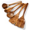 Wood Kitchen Utensils Set, 5 PCs Natural Acacia Wooden Spoons