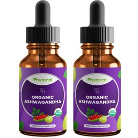 Organic Ashwagandha Liquid Drops for Adults - Potent Liquid Ashwagandha Root Extract for Energy and Mood Support - Liquid Ashwagandha Tincture Vegan - Non-GMO Gluten & Alcohol-Free (120 Servings)