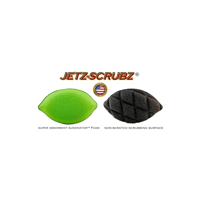Jetz-Scrubz Scratch-Free Scrubber Sponge, Lime Shaped, Set of 4, Made