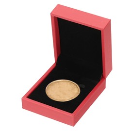 PATIKIL Coin Display Box, Coin Presentation Display Box Coin Box Coin Case with Coin Holder Square Fit 45mm Coin for Silver Dollar Collectors, Red