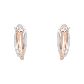 Amor Hoop Earrings 925 Sterling Silver Women's Earrings, Two-Tone, Comes in Jewellery Gift Box, Sterling Silver, None