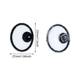 Honbay 24PCS Black White Eye Iron On Patches Sew On Patches Delicate Embroidered Appliques for Clothes Decoration and DIY Craft Supplies (12 Pairs)