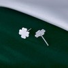 Reffeer Solid 925 Sterling Silver Tiny Clover Earrings Stud for