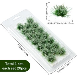 SOFPLATE 1 Box 20Pcs Model Train Scenery Grass Tufts Miniature Landscape Grass Resin Static Scenery Model Artificial Plants Lowland Shrub Vegetation Bushes for Railroad Layout Railway Diorama Modeling