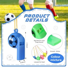 QOWUXHZ Pack of 5 Children's Sports Whistles with 4 Children's Sports Bracelets Plastic Whistles with Lanyard Loud Crisp Sound for School Sports Football Students Children