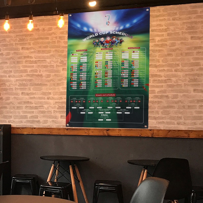 Football Game Wall Chart Portable Home Bar Office 2022 Soccer