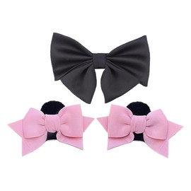 Large Bow and Cat Ear Ski Christmas Helmet Decoration Cartoon Helmet Accessories Helmet Embellishments for Ski Bike Motorcycle Snowboard Helmet (Helmet not Included)