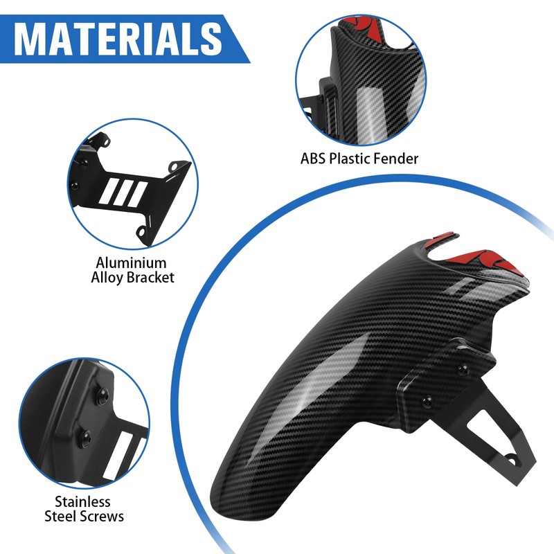 HAONEL Motorcycle Front Fender Mudguard Extender with Bracket Replacement for