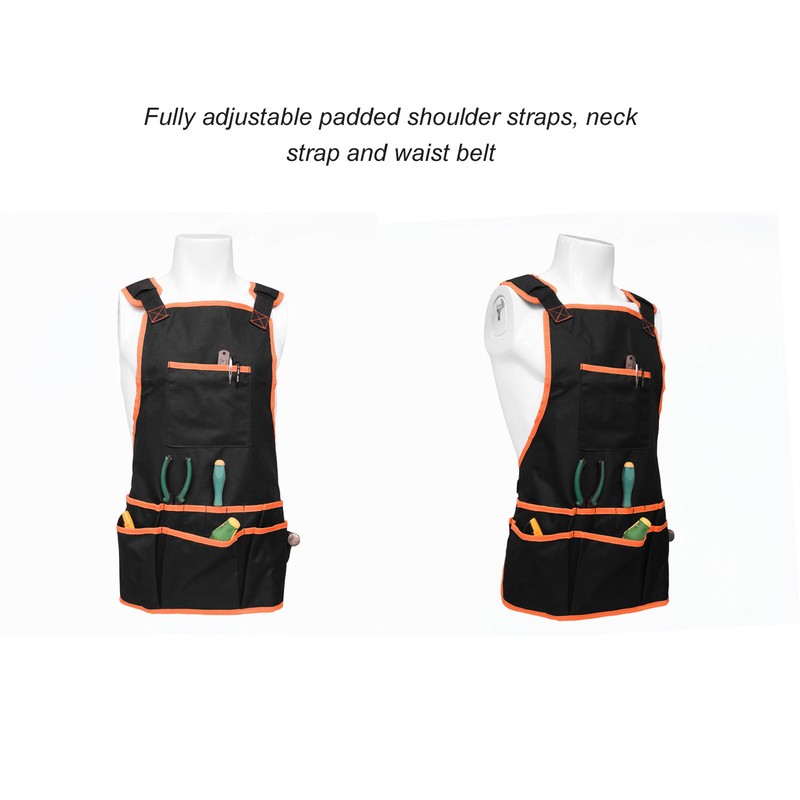 Work Apron Oxford Canvas Heavy Duty Waterproof Adjustable Multi Pockets