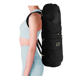 UP GREAT Yoga Backpack I Yoga Bag Large XL Practical for Mat + Yoga Accessories I Yoga Bag Made of Cotton I In Nirvana Black I Gift Birthday Christmas