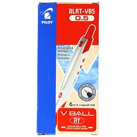 Pilot Vball 5 Retractable Liquid Ink Rollerball 0.5 mm (Box of 12) - Red
