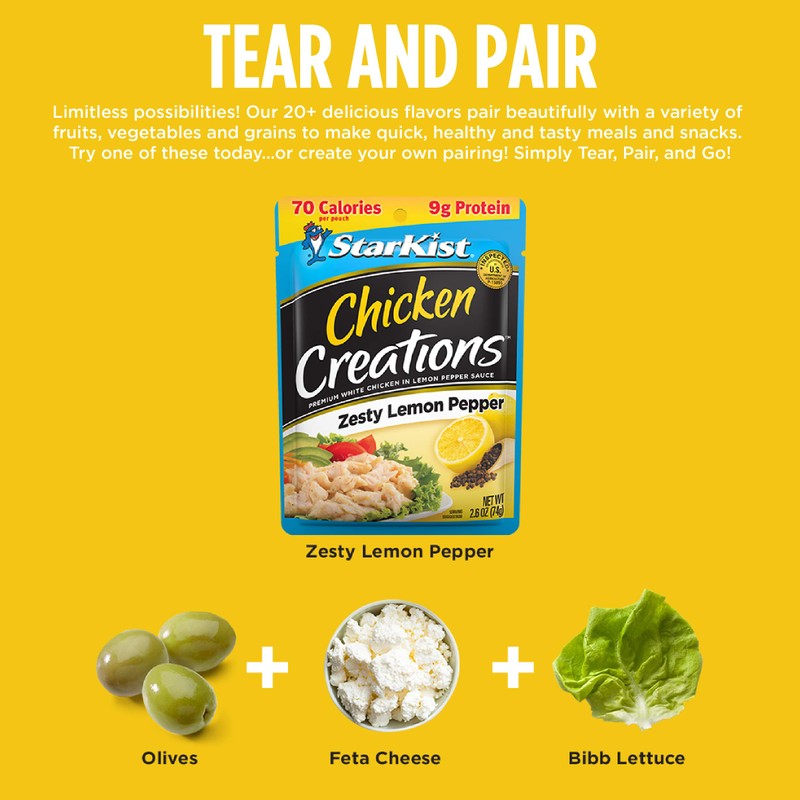 StarKist Chicken Creation Zesty Lemon Pepper, Single Serve Pouch, 2.6