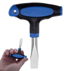 Vierone T-Handle 12mm Flat Head Screwdriver, Blue Black, Ergonomic Non-Slip Handle, Flat Head Screwdriver for Electronics Repair