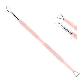 Pink Gel Nail Remover Tool Cuticle Pusher Dual-end Dead Skin Nail Pusher Nail Dirt Cleaner Tool Gel Polish Remover Pusher, 410 Stainless Steel Cuticle Pushers Cuticle Tools