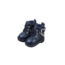 CALEMBOU Doll Shoes, 1/12 Cute Chain Styles BJD Doll Clothes Suit for MJD/OB11/YmY, 4.3 Inches Doll Accessories Toys Gifts for Girls (Black)