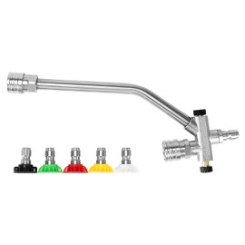 QWORK Foam Cannon Dual-Connector Accessory for Pressure Washer - Includes 5 Nozzles, 1/4" Quick Connect, Effortless Switching Between Foam Spray & Pressure Washer Tip