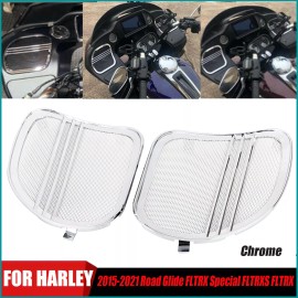Unbranded For Harley 15-21 Road Glide FLTRXS FLTRU FLTRX Tri-Line Speaker Grill Cover Trim