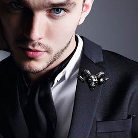 Patch Nation Sheep Head Aries Cosplay Metal Pin Badge (Black)