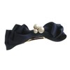 VingTAINE H-992 Cotton Pearl Bijou Satin Ribbon Barrette, Elegant, Office,