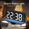 Necomi 【Upgrade】 6.8'' Digital Alarm Clock, LED Alarm Clock with