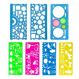 Ruler Template Set of 7 for Drawing, Drafting, Design Ruler, Drawing Ruler, Elementary School Students, Children, Paintings, Multi-functional