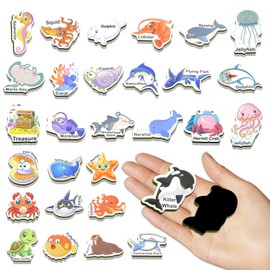 Meafeng 42 Pieces Children's Magnets for Magnetic Board, Fridge Magnets Children, Fridge Magnets Set, Magnets Children's Toy, Educational Games from 3 Years (Submarine World)