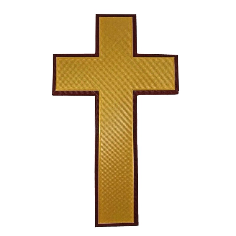 Plastic Cross Solid Crucifix Christian Burgundy Gold