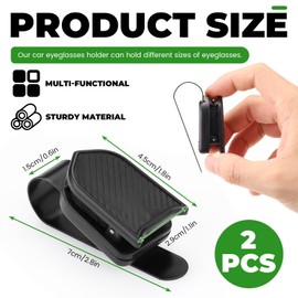 LELE LIFE Sonnenbrillenhalter für Auto-Sonnenblende, Brillen-Clip-Organizer für Auto, LKW, Innenzubehör, Schwarz, 2 Stück