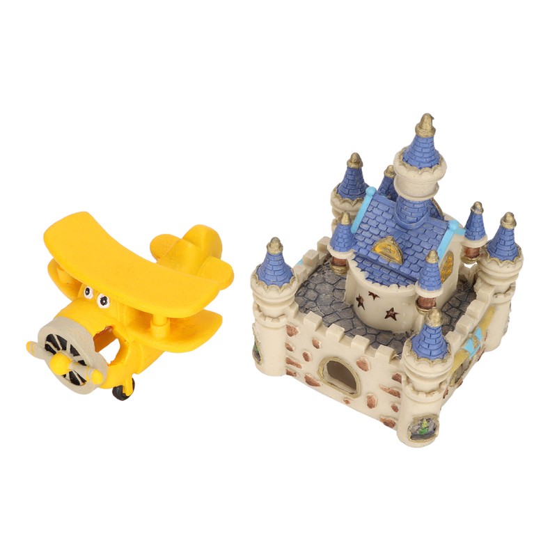 Aquarium Resin Airplane Castle Decoration Simulation Safe Cartoon Fish Tank