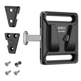 Sirui Mini V Mount Battery Plate Kit, V-Lock Mount Battery Base with 2 Wedge Plates, Compatible with 15mm Rod Clamp, Multiple 1/4"-20 Threads, AM-VM03