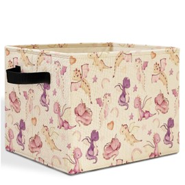 HSIASHENG Cute Dragon Storage Bins Box with Handles, Dragon Nursery Decor, Purple Fantasy Dragons Laundry Basket Hamper Collapsible Clothes Toys Organizer for Kids Room Nursery Playroom