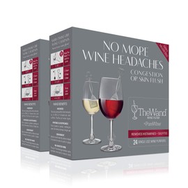 The Wand Wine Purifier (48-Pack) | No More Wine Headaches | Removes Histamines and Sulfites | With Twist-Off Wine Charms | Per-Glass