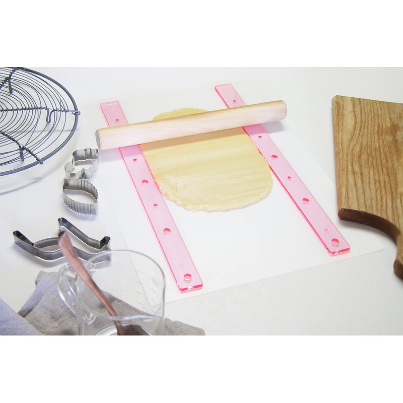 Acrylic Ruler, Rolling Pin Guide Sticks, 2 Piece Set, 0.2