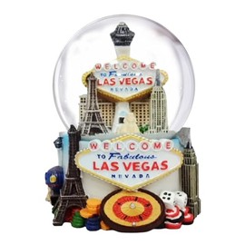 City-Souvenirs Las Vegas Snow Globe Skyline of Casinos 3.5 Inches