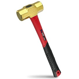 C&T C&T 2lb Brass Sledge Hammer,Non-Sparking, Comfortable Fiberglass Handle,2-Pounds,Non-Magnetic,Corrosion Resistant