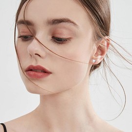 ZELORES 3 Pairs Sterling Silver Stud Earrings for Women Heart Stud Earrings Set