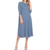 iconic luxe Women's Swing Midi Dress – 3/4 Sleeve Flowy