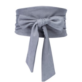 Shengweiao - Cinturón de cintura ancha y suave para mujer, estilo bohemio, Gris, Fit to waistline 26.7"- 35.4"