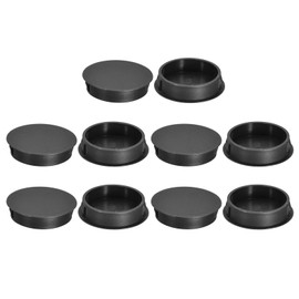 QUARKZMAN 40mm/1.57" Plastic Hole Plugs, 10 Pieces Flush Panel Round Snap-in Fixing Knockout Locking Plugs for Furniture Insert End Cap Panels, Black