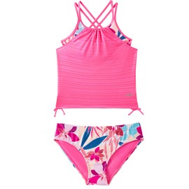 Angel season Swimsuit for Girls Teen Tankini Two Piece Swimsuit Set for Girl Bathing Suit Size 15 2 Piece Set Summer Beach Modest Swimwear UPF 50+ Tween Swimming Suit Junior Tank Pink Hawaii