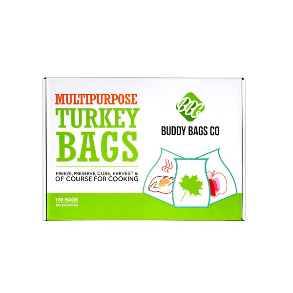 Buddy Bags Co Multipurpose Turkey Oven Bags - 19" x 24.5" - 100 Pack