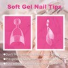 600Pcs Short Almond French Acrylic Nail Tips Pre-Buff Frosted Half