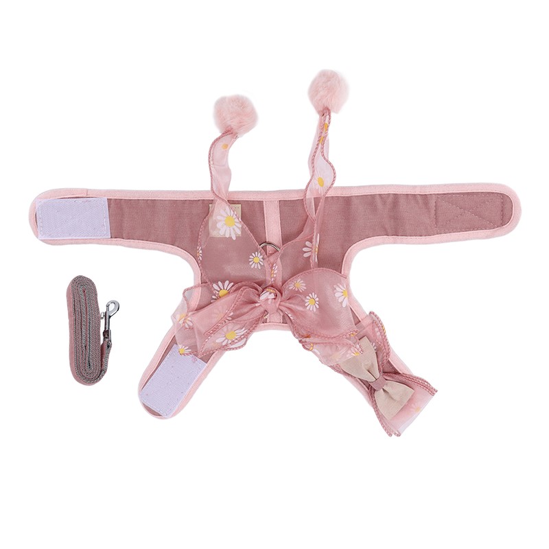 Cat Harness and Leash Set Breathable Fairy Bowknot Vest Cat